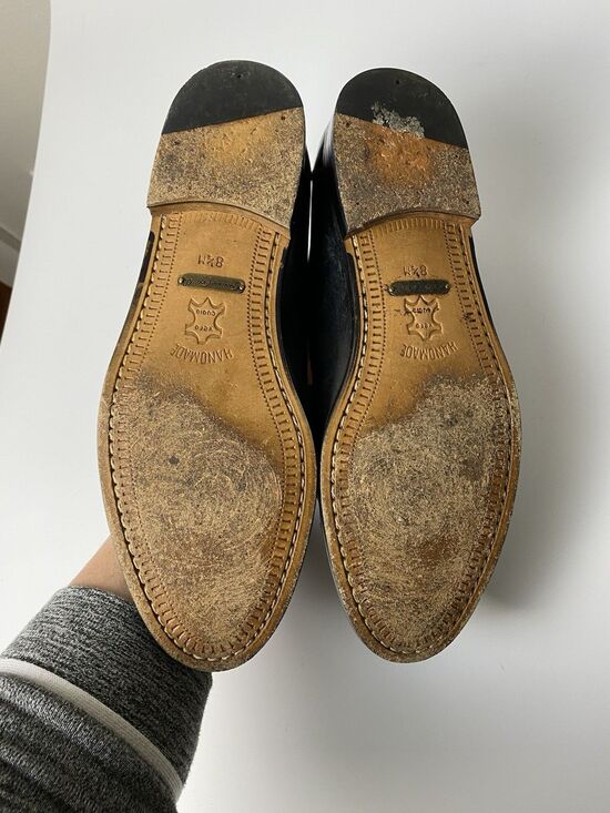 Neiman Marcus Men’s Genuine Crocodile Black Leather Tassel Slip On Shoes 8.5 M main image 8